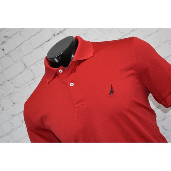 Nautica Golf Polo Shirt Men Size Medium Performance Polyester - Picture 1 of 6